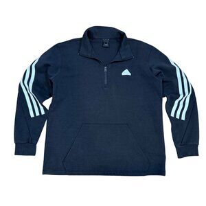 Adidas Future Icons 3-Stripes Pull Over Half-Zip Sweatshirt Large